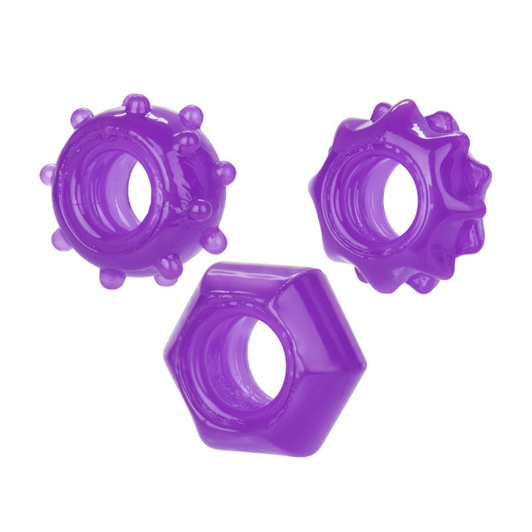 CalExotics Rings! Reversible Ring Set - Purple - Extreme Toyz Singapore - https://extremetoyz.com.sg - Sex Toys and Lingerie Online Store - Bondage Gear / Vibrators / Electrosex Toys / Wireless Remote Control Vibes / Sexy Lingerie and Role Play / BDSM / Dungeon Furnitures / Dildos and Strap Ons &nbsp;/ Anal and Prostate Massagers / Anal Douche and Cleaning Aide / Delay Sprays and Gels / Lubricants and more...