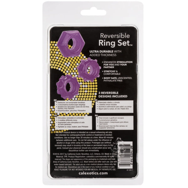 CalExotics Rings! Reversible Ring Set - Purple - Extreme Toyz Singapore - https://extremetoyz.com.sg - Sex Toys and Lingerie Online Store - Bondage Gear / Vibrators / Electrosex Toys / Wireless Remote Control Vibes / Sexy Lingerie and Role Play / BDSM / Dungeon Furnitures / Dildos and Strap Ons &nbsp;/ Anal and Prostate Massagers / Anal Douche and Cleaning Aide / Delay Sprays and Gels / Lubricants and more...