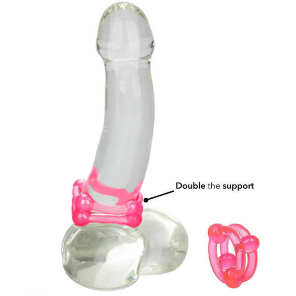 CalExotics Rings! Island Rings Double Stacker - Pink - Extreme Toyz Singapore - https://extremetoyz.com.sg - Sex Toys and Lingerie Online Store - Bondage Gear / Vibrators / Electrosex Toys / Wireless Remote Control Vibes / Sexy Lingerie and Role Play / BDSM / Dungeon Furnitures / Dildos and Strap Ons &nbsp;/ Anal and Prostate Massagers / Anal Douche and Cleaning Aide / Delay Sprays and Gels / Lubricants and more...