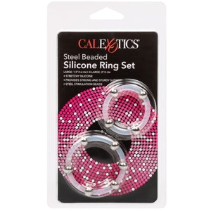 CalExotics Steel Beaded Silicone Ring Set - Extreme Toyz Singapore - https://extremetoyz.com.sg - Sex Toys and Lingerie Online Store - Bondage Gear / Vibrators / Electrosex Toys / Wireless Remote Control Vibes / Sexy Lingerie and Role Play / BDSM / Dungeon Furnitures / Dildos and Strap Ons / Anal and Prostate Massagers / Anal Douche and Cleaning Aide / Delay Sprays and Gels / Lubricants and more...