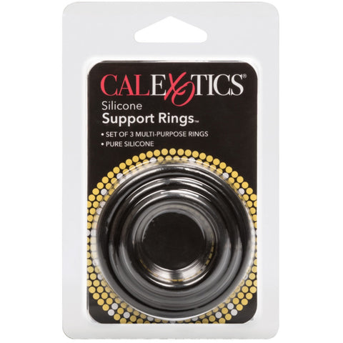 CalExotics Rings! Silicone Support Rings - Black - Extreme Toyz Singapore - https://extremetoyz.com.sg - Sex Toys and Lingerie Online Store - Bondage Gear / Vibrators / Electrosex Toys / Wireless Remote Control Vibes / Sexy Lingerie and Role Play / BDSM / Dungeon Furnitures / Dildos and Strap Ons &nbsp;/ Anal and Prostate Massagers / Anal Douche and Cleaning Aide / Delay Sprays and Gels / Lubricants and more...