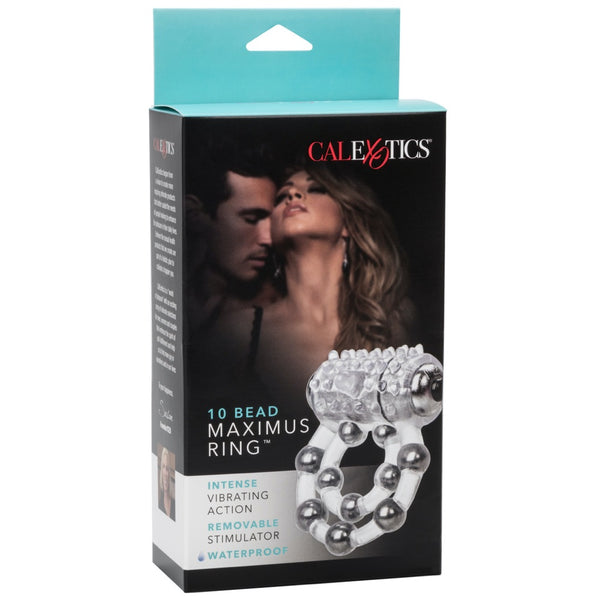 CalExotics 10 Bead Maximus Vibrating Cock Ring - Extreme Toyz Singapore - https://extremetoyz.com.sg - Sex Toys and Lingerie Online Store - Bondage Gear / Vibrators / Electrosex Toys / Wireless Remote Control Vibes / Sexy Lingerie and Role Play / BDSM / Dungeon Furnitures / Dildos and Strap Ons  / Anal and Prostate Massagers / Anal Douche and Cleaning Aide / Delay Sprays and Gels / Lubricants and more...