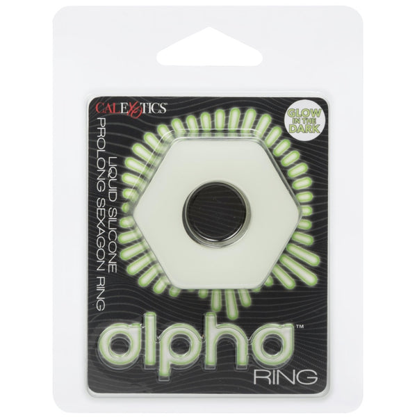 Alpha Glow-In-The-Dark Liquid Silicone Prolong Sexagon Ring