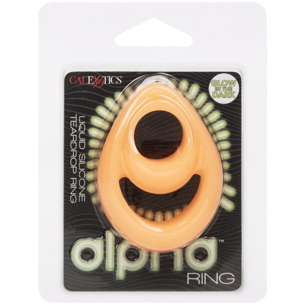 Alpha Glow-In-The-Dark Liquid Silicone Teardrop Ring