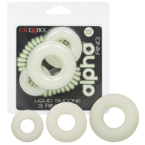 Alpha Glow-In-The-Dark Liquid Silicone 3 Ring Set