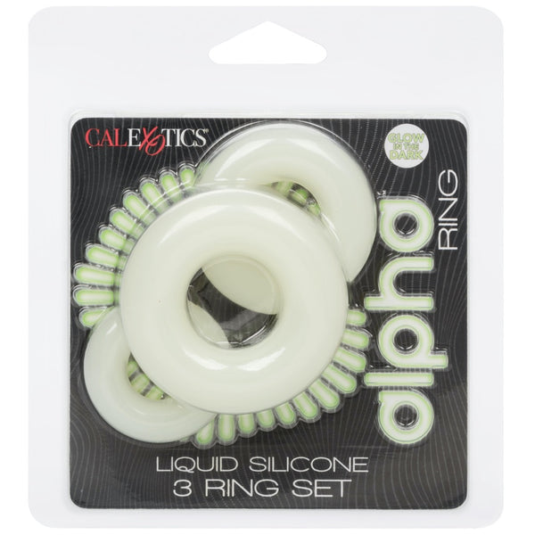 Alpha Glow-In-The-Dark Liquid Silicone 3 Ring Set