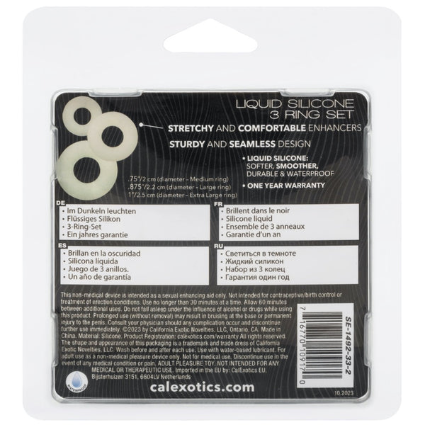 Alpha Glow-In-The-Dark Liquid Silicone 3 Ring Set