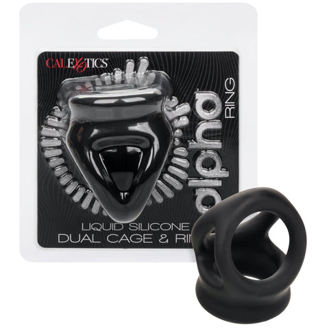 CalExotics Alpha Liquid Silicone Dual Cage & Ring - Extreme Toyz Singapore - https://extremetoyz.com.sg - Sex Toys and Lingerie Online Store - Bondage Gear / Vibrators / Electrosex Toys / Wireless Remote Control Vibes / Sexy Lingerie and Role Play / BDSM / Dungeon Furnitures / Dildos and Strap Ons &nbsp;/ Anal and Prostate Massagers / Anal Douche and Cleaning Aide / Delay Sprays and Gels / Lubricants and more...