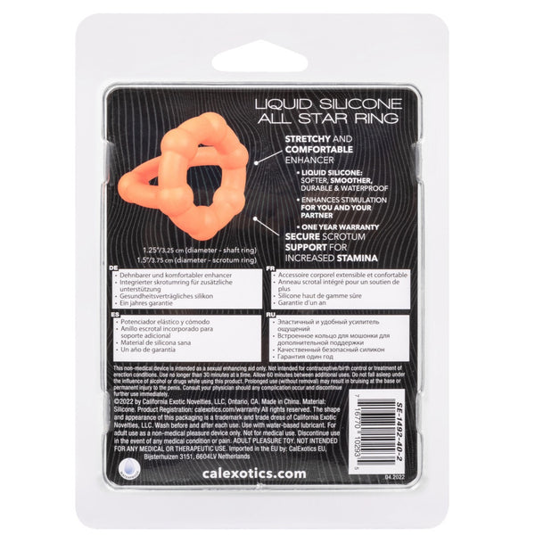 CalExotics Alpha Liquid Silicone All Star Ring - Extreme Toyz Singapore - https://extremetoyz.com.sg - Sex Toys and Lingerie Online Store - Bondage Gear / Vibrators / Electrosex Toys / Wireless Remote Control Vibes / Sexy Lingerie and Role Play / BDSM / Dungeon Furnitures / Dildos and Strap Ons &nbsp;/ Anal and Prostate Massagers / Anal Douche and Cleaning Aide / Delay Sprays and Gels / Lubricants and more...