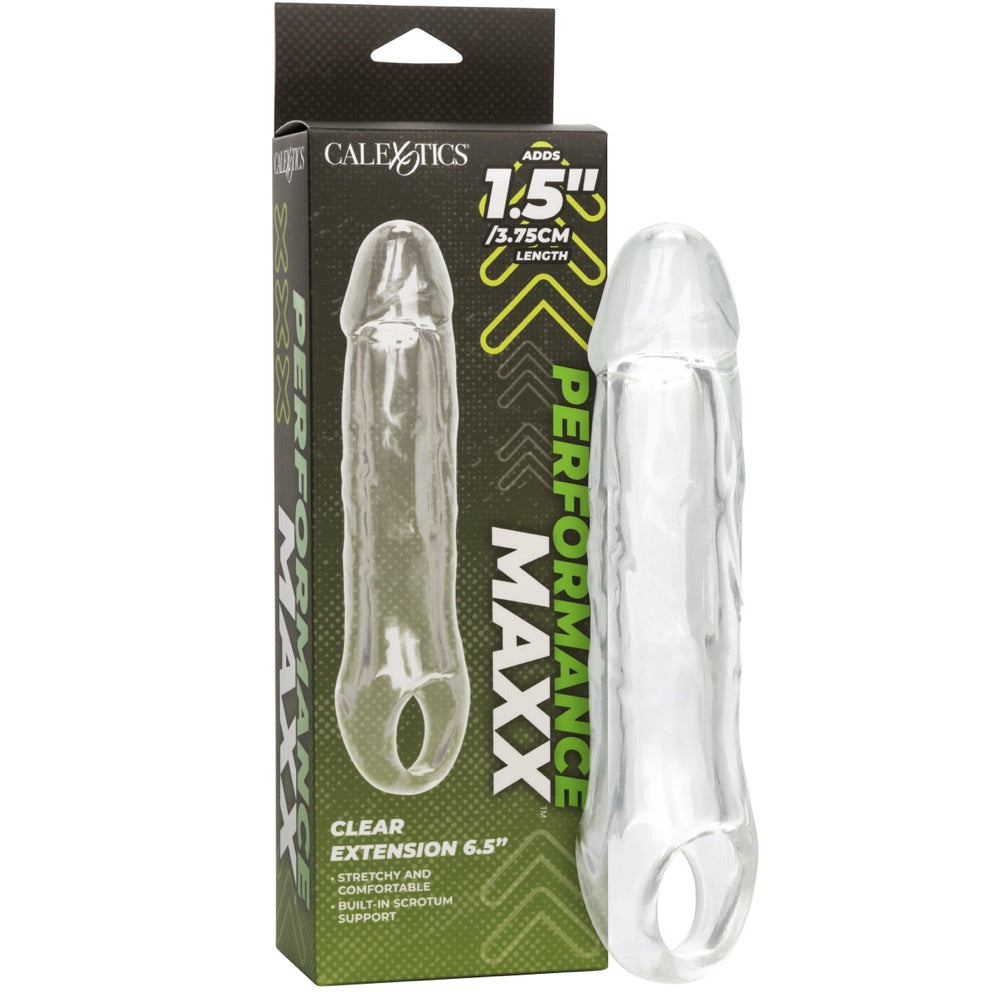 CalExotics Performance Maxx Clear Extension Sleeve - 6.5" - Extreme Toyz Singapore - https://extremetoyz.com.sg - Sex Toys and Lingerie Online Store - Bondage Gear / Vibrators / Electrosex Toys / Wireless Remote Control Vibes / Sexy Lingerie and Role Play / BDSM / Dungeon Furnitures / Dildos and Strap Ons &nbsp;/ Anal and Prostate Massagers / Anal Douche and Cleaning Aide / Delay Sprays and Gels / Lubricants and more...