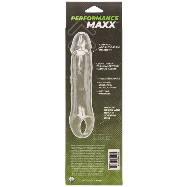 CalExotics Performance Maxx Clear Extension Sleeve - 6.5" - Extreme Toyz Singapore - https://extremetoyz.com.sg - Sex Toys and Lingerie Online Store - Bondage Gear / Vibrators / Electrosex Toys / Wireless Remote Control Vibes / Sexy Lingerie and Role Play / BDSM / Dungeon Furnitures / Dildos and Strap Ons &nbsp;/ Anal and Prostate Massagers / Anal Douche and Cleaning Aide / Delay Sprays and Gels / Lubricants and more...