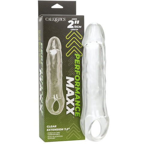 CalExotics Performance Maxx Clear Extension Sleeve - 7.5" - Extreme Toyz Singapore - https://extremetoyz.com.sg - Sex Toys and Lingerie Online Store - Bondage Gear / Vibrators / Electrosex Toys / Wireless Remote Control Vibes / Sexy Lingerie and Role Play / BDSM / Dungeon Furnitures / Dildos and Strap Ons &nbsp;/ Anal and Prostate Massagers / Anal Douche and Cleaning Aide / Delay Sprays and Gels / Lubricants and more...