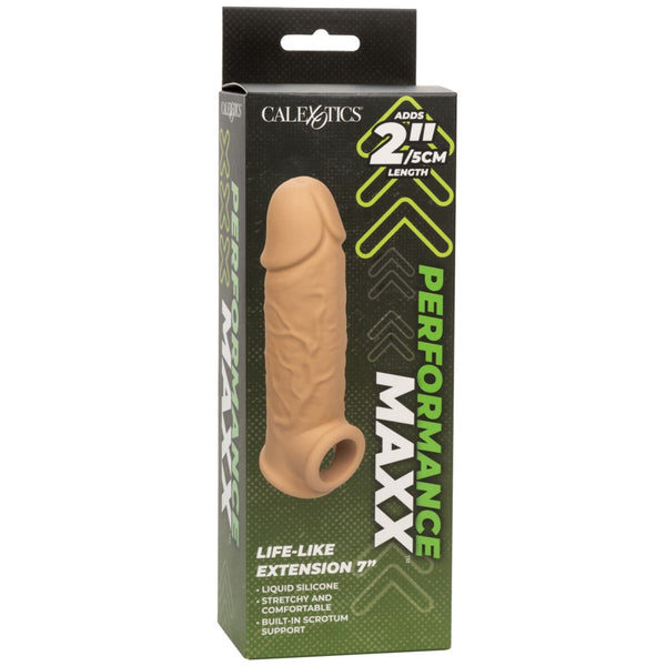 CalExotics Performance Maxx Life-Like 7” Silicone Extension - Ivory - Extreme Toyz Singapore - https://extremetoyz.com.sg - Sex Toys and Lingerie Online Store - Bondage Gear / Vibrators / Electrosex Toys / Wireless Remote Control Vibes / Sexy Lingerie and Role Play / BDSM / Dungeon Furnitures / Dildos and Strap Ons &nbsp;/ Anal and Prostate Massagers / Anal Douche and Cleaning Aide / Delay Sprays and Gels / Lubricants and more...