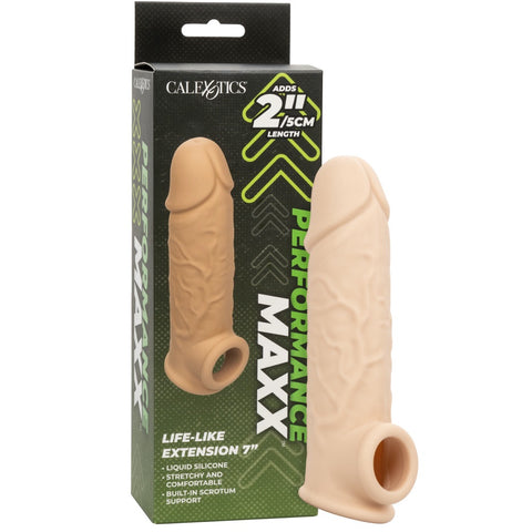 CalExotics Performance Maxx Life-Like 7” Silicone Extension - Ivory - Extreme Toyz Singapore - https://extremetoyz.com.sg - Sex Toys and Lingerie Online Store - Bondage Gear / Vibrators / Electrosex Toys / Wireless Remote Control Vibes / Sexy Lingerie and Role Play / BDSM / Dungeon Furnitures / Dildos and Strap Ons &nbsp;/ Anal and Prostate Massagers / Anal Douche and Cleaning Aide / Delay Sprays and Gels / Lubricants and more...