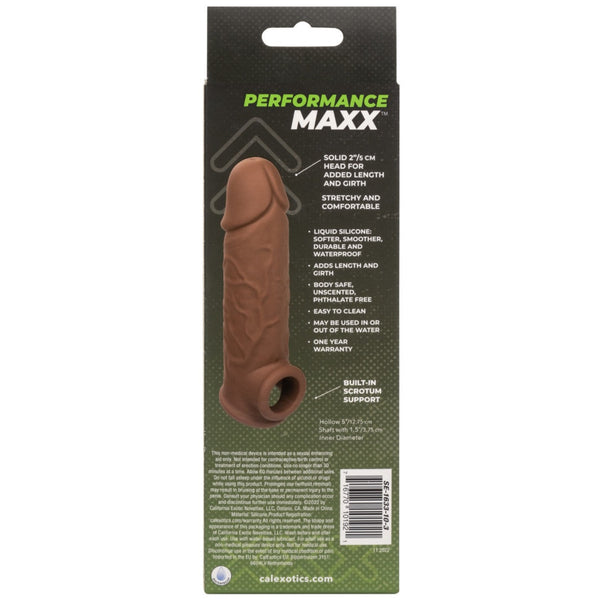 CalExotics Performance Maxx Life-Like 7” Silicone Extension - Brown - Extreme Toyz Singapore - https://extremetoyz.com.sg - Sex Toys and Lingerie Online Store - Bondage Gear / Vibrators / Electrosex Toys / Wireless Remote Control Vibes / Sexy Lingerie and Role Play / BDSM / Dungeon Furnitures / Dildos and Strap Ons &nbsp;/ Anal and Prostate Massagers / Anal Douche and Cleaning Aide / Delay Sprays and Gels / Lubricants and more...