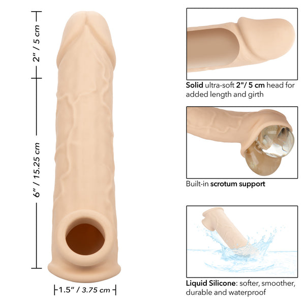 CalExotics Performance Maxx Life-Like 8” Silicone Extension - Ivory - Extreme Toyz Singapore - https://extremetoyz.com.sg - Sex Toys and Lingerie Online Store - Bondage Gear / Vibrators / Electrosex Toys / Wireless Remote Control Vibes / Sexy Lingerie and Role Play / BDSM / Dungeon Furnitures / Dildos and Strap Ons &nbsp;/ Anal and Prostate Massagers / Anal Douche and Cleaning Aide / Delay Sprays and Gels / Lubricants and more...