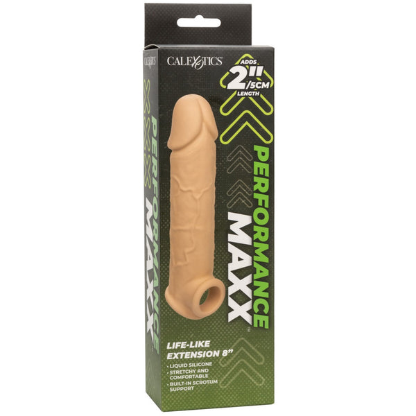 CalExotics Performance Maxx Life-Like 8” Silicone Extension - Ivory - Extreme Toyz Singapore - https://extremetoyz.com.sg - Sex Toys and Lingerie Online Store - Bondage Gear / Vibrators / Electrosex Toys / Wireless Remote Control Vibes / Sexy Lingerie and Role Play / BDSM / Dungeon Furnitures / Dildos and Strap Ons &nbsp;/ Anal and Prostate Massagers / Anal Douche and Cleaning Aide / Delay Sprays and Gels / Lubricants and more...