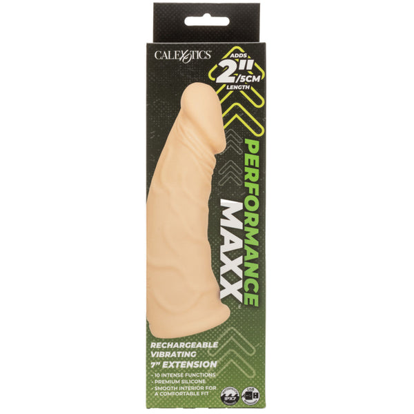 Performance Maxx 7" Rechargeable Silicone Vibrating Extension - Ivory