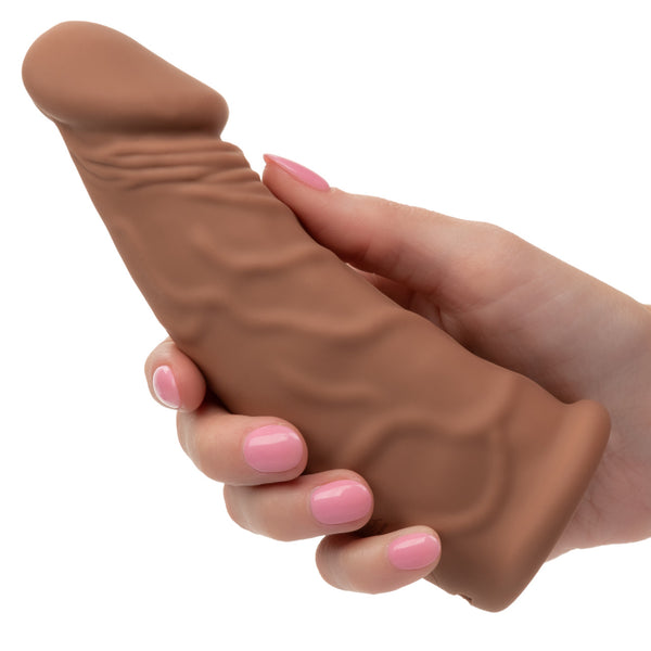 Performance Maxx 7" Rechargeable Silicone Vibrating Extension - Brown