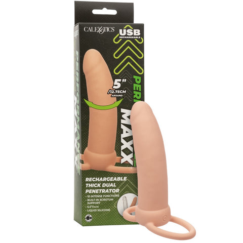 CalExotics Performance Maxx Rechargeable Silicone Thick Dual Penetrator - Ivory - Extreme Toyz Singapore - https://extremetoyz.com.sg - Sex Toys and Lingerie Online Store - Bondage Gear / Vibrators / Electrosex Toys / Wireless Remote Control Vibes / Sexy Lingerie and Role Play / BDSM / Dungeon Furnitures / Dildos and Strap Ons &nbsp;/ Anal and Prostate Massagers / Anal Douche and Cleaning Aide / Delay Sprays and Gels / Lubricants and more...