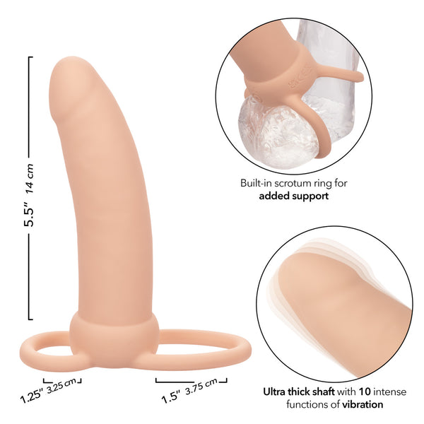 CalExotics Performance Maxx Rechargeable Silicone Thick Dual Penetrator - Ivory - Extreme Toyz Singapore - https://extremetoyz.com.sg - Sex Toys and Lingerie Online Store - Bondage Gear / Vibrators / Electrosex Toys / Wireless Remote Control Vibes / Sexy Lingerie and Role Play / BDSM / Dungeon Furnitures / Dildos and Strap Ons &nbsp;/ Anal and Prostate Massagers / Anal Douche and Cleaning Aide / Delay Sprays and Gels / Lubricants and more...