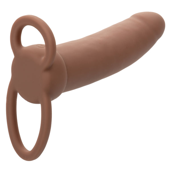 CalExotics Performance Maxx Rechargeable Silicone Thick Dual Penetrator - Brown - Extreme Toyz Singapore - https://extremetoyz.com.sg - Sex Toys and Lingerie Online Store - Bondage Gear / Vibrators / Electrosex Toys / Wireless Remote Control Vibes / Sexy Lingerie and Role Play / BDSM / Dungeon Furnitures / Dildos and Strap Ons &nbsp;/ Anal and Prostate Massagers / Anal Douche and Cleaning Aide / Delay Sprays and Gels / Lubricants and more...