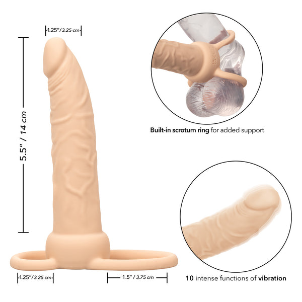 CalExotics Performance Maxx Rechargeable Silicone Dual Penetrator - Ivory - Extreme Toyz Singapore - https://extremetoyz.com.sg - Sex Toys and Lingerie Online Store - Bondage Gear / Vibrators / Electrosex Toys / Wireless Remote Control Vibes / Sexy Lingerie and Role Play / BDSM / Dungeon Furnitures / Dildos and Strap Ons &nbsp;/ Anal and Prostate Massagers / Anal Douche and Cleaning Aide / Delay Sprays and Gels / Lubricants and more...