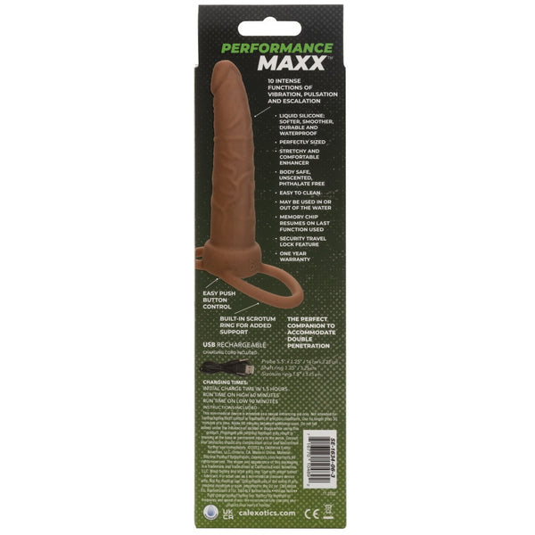 CalExotics Performance Maxx Rechargeable Silicone Dual Penetrator - Brown - Extreme Toyz Singapore - https://extremetoyz.com.sg - Sex Toys and Lingerie Online Store - Bondage Gear / Vibrators / Electrosex Toys / Wireless Remote Control Vibes / Sexy Lingerie and Role Play / BDSM / Dungeon Furnitures / Dildos and Strap Ons &nbsp;/ Anal and Prostate Massagers / Anal Douche and Cleaning Aide / Delay Sprays and Gels / Lubricants and more...