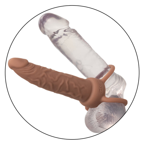 CalExotics Performance Maxx Rechargeable Silicone Dual Penetrator - Brown - Extreme Toyz Singapore - https://extremetoyz.com.sg - Sex Toys and Lingerie Online Store - Bondage Gear / Vibrators / Electrosex Toys / Wireless Remote Control Vibes / Sexy Lingerie and Role Play / BDSM / Dungeon Furnitures / Dildos and Strap Ons &nbsp;/ Anal and Prostate Massagers / Anal Douche and Cleaning Aide / Delay Sprays and Gels / Lubricants and more...