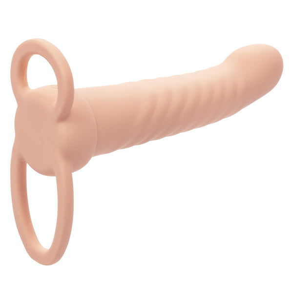 CalExotics Performance Maxx Rechargeable Silicone Ribbed Dual Penetrator - Ivory - Extreme Toyz Singapore - https://extremetoyz.com.sg - Sex Toys and Lingerie Online Store - Bondage Gear / Vibrators / Electrosex Toys / Wireless Remote Control Vibes / Sexy Lingerie and Role Play / BDSM / Dungeon Furnitures / Dildos and Strap Ons &nbsp;/ Anal and Prostate Massagers / Anal Douche and Cleaning Aide / Delay Sprays and Gels / Lubricants and more...