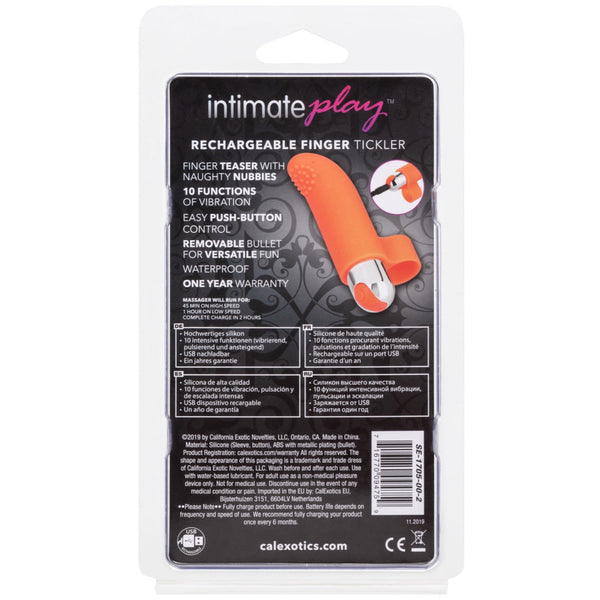 CalExotics Intimate Play Rechargeable Finger Tickler - Extreme Toyz Singapore - https://extremetoyz.com.sg - Sex Toys and Lingerie Online Store - Bondage Gear / Vibrators / Electrosex Toys / Wireless Remote Control Vibes / Sexy Lingerie and Role Play / BDSM / Dungeon Furnitures / Dildos and Strap Ons &nbsp;/ Anal and Prostate Massagers / Anal Douche and Cleaning Aide / Delay Sprays and Gels / Lubricants and more...