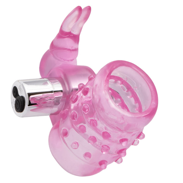Basic Essentials Rechargeable Stretchy Vibrating Bunny Enhancer