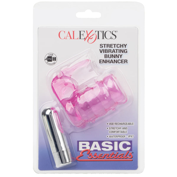 Basic Essentials Rechargeable Stretchy Vibrating Bunny Enhancer