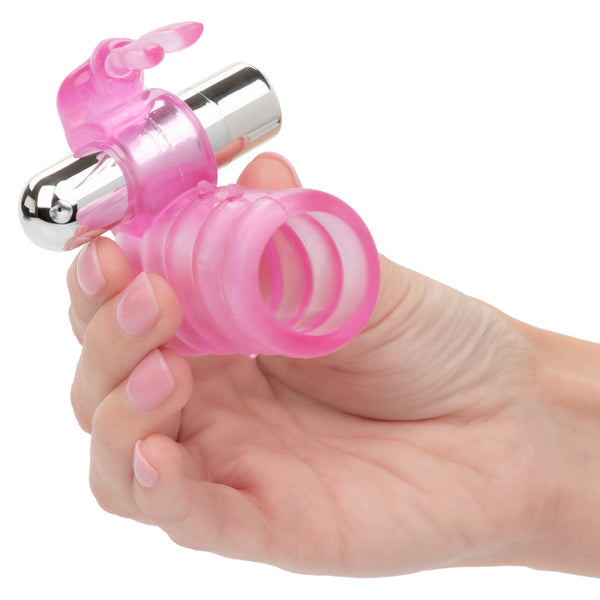 Basic Essentials Rechargeable Stretchy Vibrating Bunny Enhancer