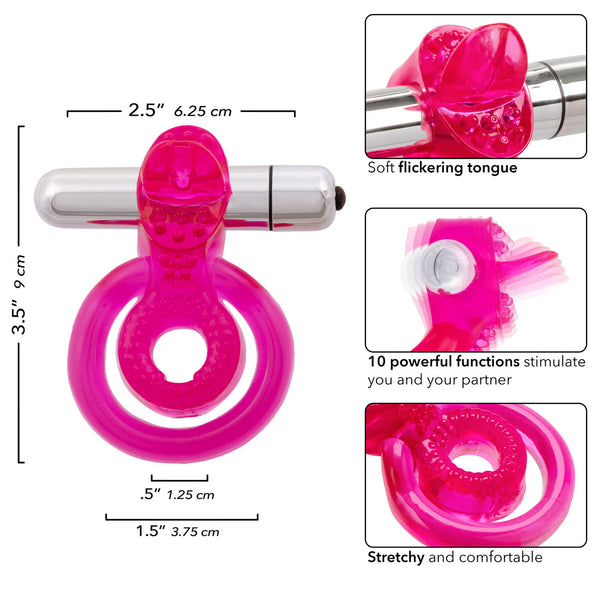 Couple's Enhancers Dual Clit Flicker Vibrating Cock Ring