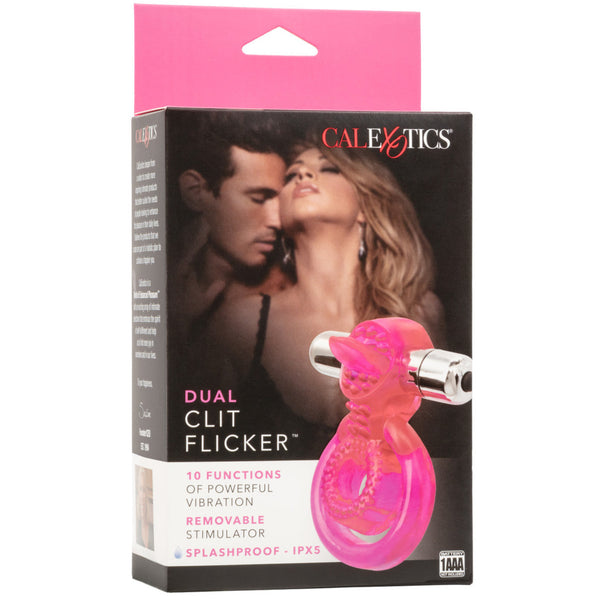 Couple's Enhancers Dual Clit Flicker Vibrating Cock Ring