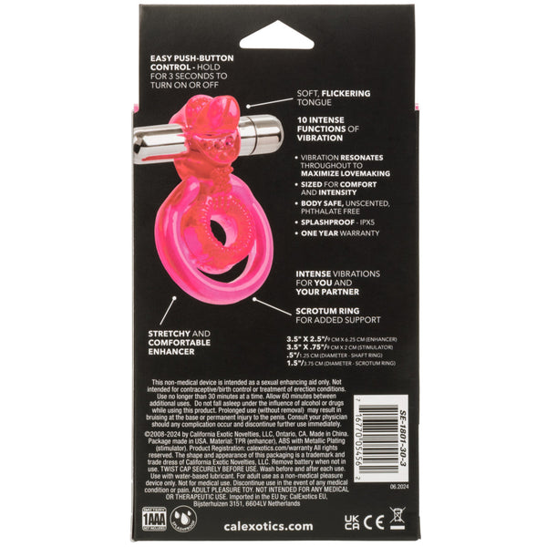 Couple's Enhancers Dual Clit Flicker Vibrating Cock Ring