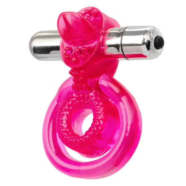 Couple's Enhancers Dual Clit Flicker Vibrating Cock Ring