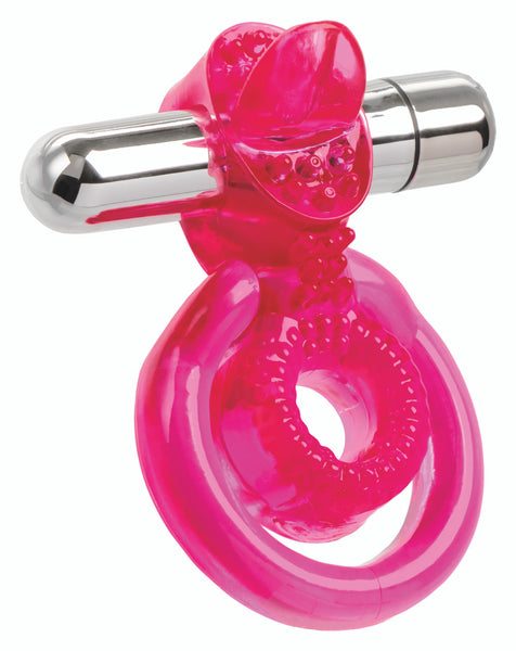 Couple's Enhancers Dual Clit Flicker Vibrating Cock Ring