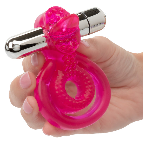 Couple's Enhancers Dual Clit Flicker Vibrating Cock Ring