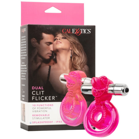 Couple's Enhancers Dual Clit Flicker Vibrating Cock Ring