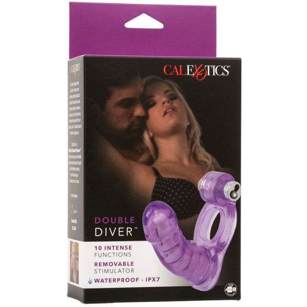 Couple's Enhancers Double Diver Rechargeable Duo Penetrator Vibrating Cock Ring