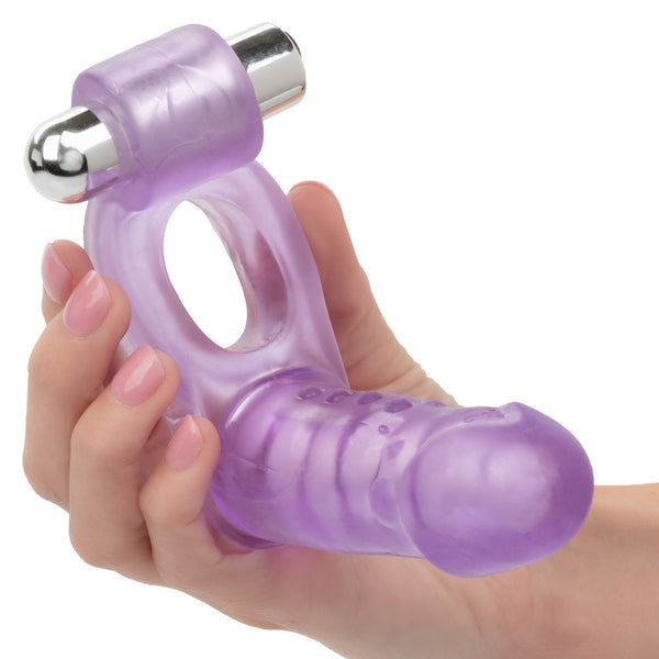 Couple's Enhancers Double Diver Rechargeable Duo Penetrator Vibrating Cock Ring