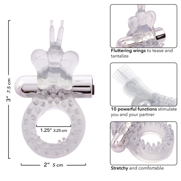 Couple's Enhancers Wireless Butterfly Ring Rechargeable Vibrating Cock Ring