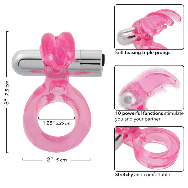 Couple's Enhancers Triple Clit Flicker Rechargeable Vibrating Cock Ring