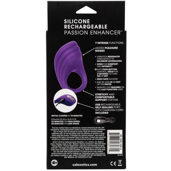 CalExotics Couple's Enhancers Silicone Rechargeable Passion Enhancer - Extreme Toyz Singapore - https://extremetoyz.com.sg - Sex Toys and Lingerie Online Store - Bondage Gear / Vibrators / Electrosex Toys / Wireless Remote Control Vibes / Sexy Lingerie and Role Play / BDSM / Dungeon Furnitures / Dildos and Strap Ons &nbsp;/ Anal and Prostate Massagers / Anal Douche and Cleaning Aide / Delay Sprays and Gels / Lubricants and more...