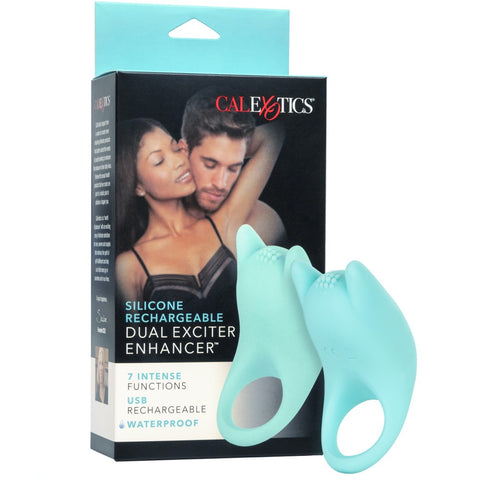 CalExotics Couple's Enhancers Silicone Rechargeable Dual Exciter Enhancer - Extreme Toyz Singapore - https://extremetoyz.com.sg - Sex Toys and Lingerie Online Store - Bondage Gear / Vibrators / Electrosex Toys / Wireless Remote Control Vibes / Sexy Lingerie and Role Play / BDSM / Dungeon Furnitures / Dildos and Strap Ons &nbsp;/ Anal and Prostate Massagers / Anal Douche and Cleaning Aide / Delay Sprays and Gels / Lubricants and more...