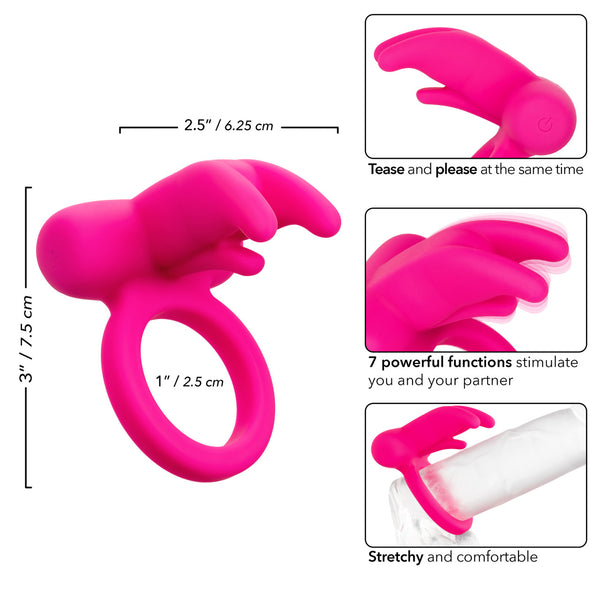 CalExotics Couple's Enhancers Silicone Rechargeable Triple Clit Flicker - Extreme Toyz Singapore - https://extremetoyz.com.sg - Sex Toys and Lingerie Online Store - Bondage Gear / Vibrators / Electrosex Toys / Wireless Remote Control Vibes / Sexy Lingerie and Role Play / BDSM / Dungeon Furnitures / Dildos and Strap Ons &nbsp;/ Anal and Prostate Massagers / Anal Douche and Cleaning Aide / Delay Sprays and Gels / Lubricants and more...