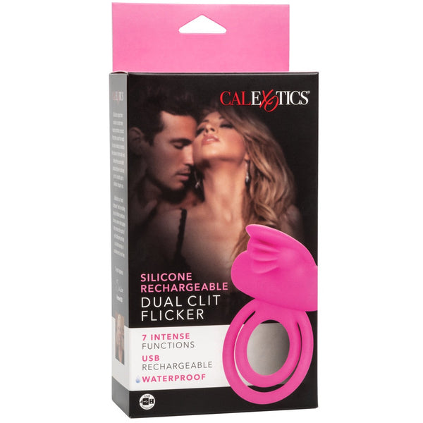 CalExotics Couple's Enhancers Silicone Rechargeable Dual Clit Flicker Enhancer - Extreme Toyz Singapore - https://extremetoyz.com.sg - Sex Toys and Lingerie Online Store - Bondage Gear / Vibrators / Electrosex Toys / Wireless Remote Control Vibes / Sexy Lingerie and Role Play / BDSM / Dungeon Furnitures / Dildos and Strap Ons &nbsp;/ Anal and Prostate Massagers / Anal Douche and Cleaning Aide / Delay Sprays and Gels / Lubricants and more...