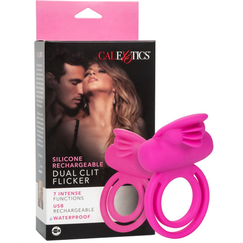 CalExotics Couple's Enhancers Silicone Rechargeable Dual Clit Flicker Enhancer - Extreme Toyz Singapore - https://extremetoyz.com.sg - Sex Toys and Lingerie Online Store - Bondage Gear / Vibrators / Electrosex Toys / Wireless Remote Control Vibes / Sexy Lingerie and Role Play / BDSM / Dungeon Furnitures / Dildos and Strap Ons &nbsp;/ Anal and Prostate Massagers / Anal Douche and Cleaning Aide / Delay Sprays and Gels / Lubricants and more...